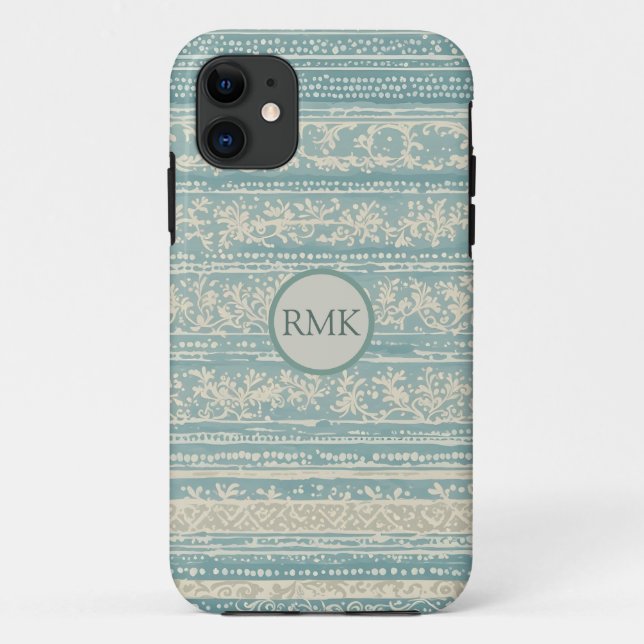 Funda De Case-Mate Para iPhone Papel de escritorio azul y crema de color ruidoso  (Reverso)