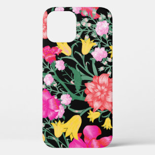 Funda Para iPhone 12 Papel de escritorio floral Patrón de flores grande