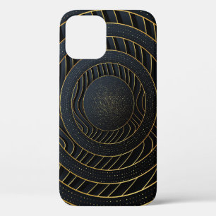 Funda Para iPhone 12 Papel De Lujo Cortado De Fondo Dorado.