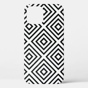 Funda Para iPhone 12 Papel de pantalla digital revisado en blanco y neg