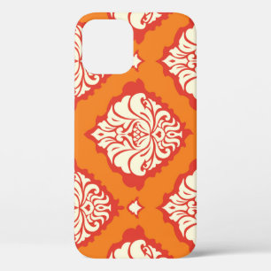 Funda Para iPhone 12 Papel de paredes de damasco naranja: sin costuras 