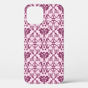 Funda Para iPhone 12 Papel de paredes sin soldadura floral rosa bouqet