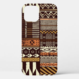 Funda Para iPhone 12 Papel de tejido al estilo tribal africano, abstrac
