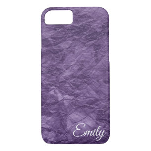 Funda Para iPhone 8/7 papel de textura púrpura brillante con nombre