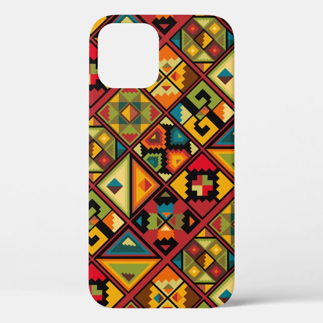 Funda De Case-Mate Para iPhone Papel digital africano (Reverso )