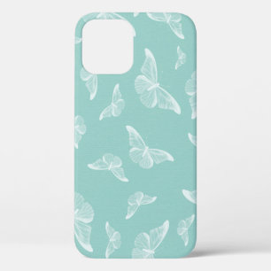 Funda Para iPhone 12 Papel digital de patrones de mariposa