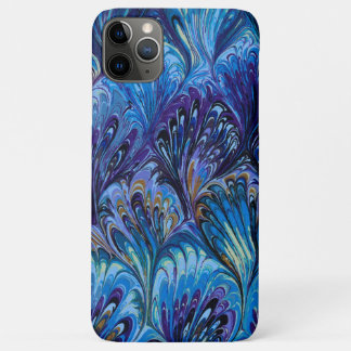 FUNDA PARA iPhone 11 PRO MAX PAPEL MARBLADO, PATRÓN ABSTRACTO DE PIEL AZUL, PIC