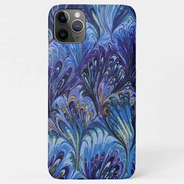 FUNDA DE Case-Mate PARA iPhone PAPEL MARBLADO, PATRÓN ABSTRACTO DE PIEL AZUL, PIC (Reverso)