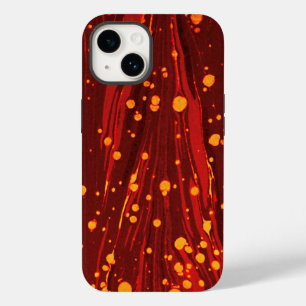 FUNDA PARA iPhone 14 DE Case-Mate PAPEL MARBLED ROJO ABSTRACTO CON DIVISIONES DE ORO