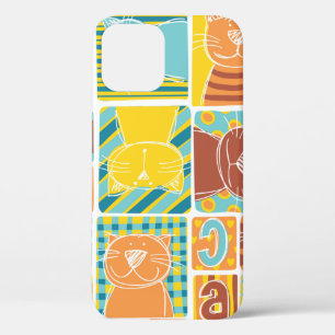 Funda Para iPhone 12 Papel mural de tela de gato divertida, costura abs