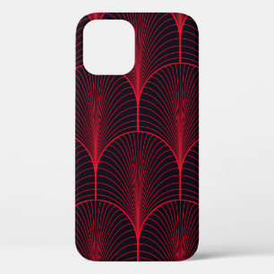 Funda Para iPhone 12 Papel pintado de color rojo y negro sin costura 