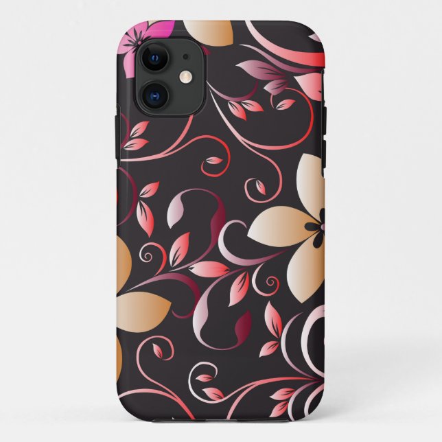 Funda De Case-Mate Para iPhone Papel pintado de flores 7 (Reverso)