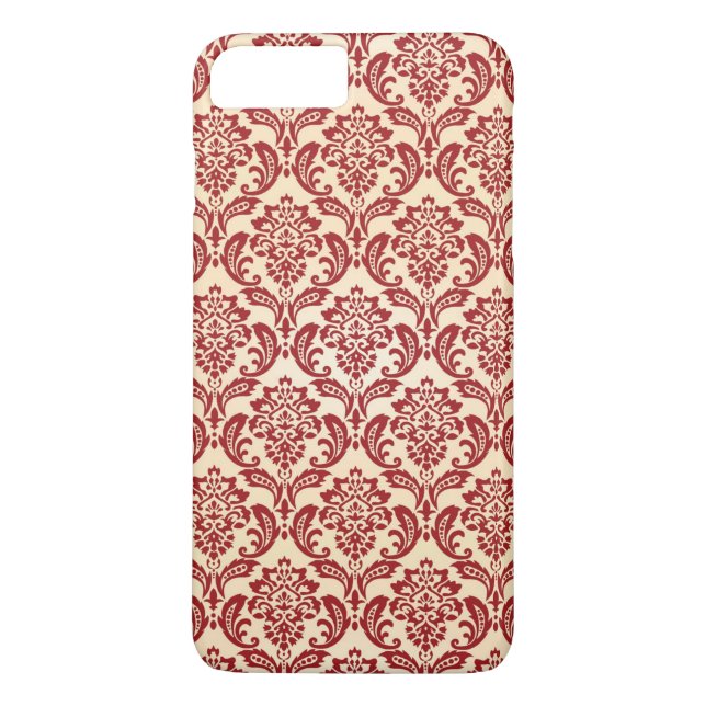 Funda De Case-Mate Para iPhone Papel pintado del modelo del damasco (Reverso)