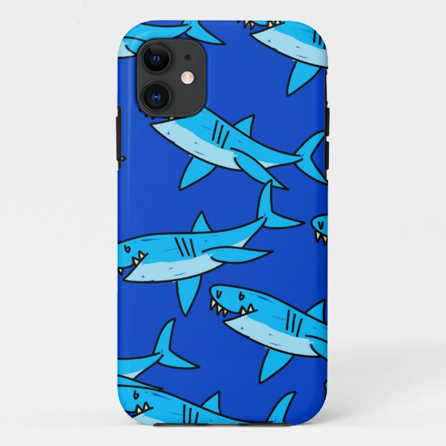 Funda De Case-Mate Para iPhone Papel pintado del tiburón (Reverso)