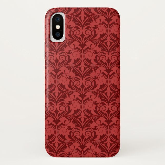 Funda De Case-Mate Para iPhone Papel pintado rojo (Reverso)