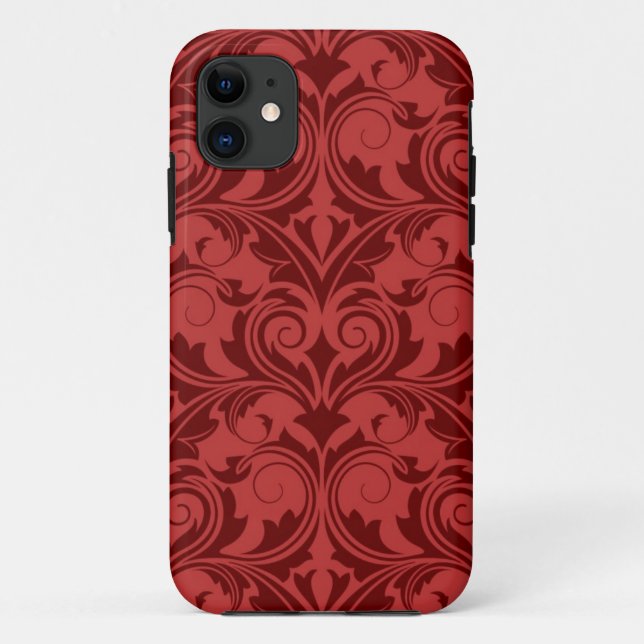 Funda De Case-Mate Para iPhone Papel pintado rojo (Reverso)