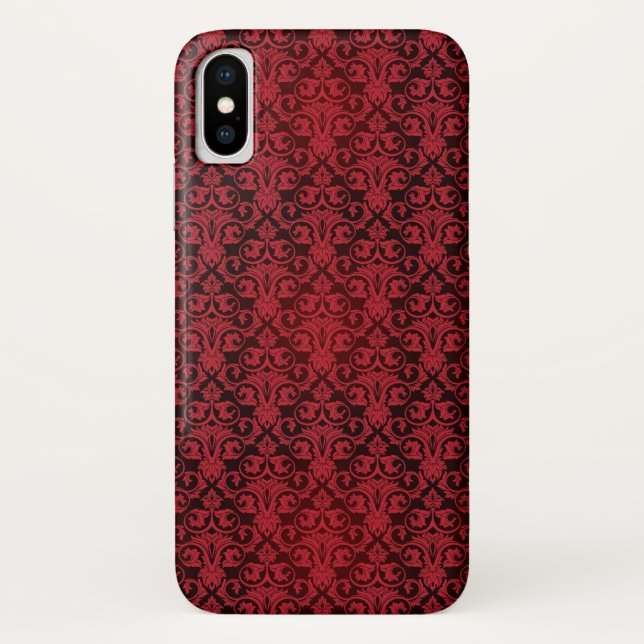 Funda De Case-Mate Para iPhone Papel pintado rojo 2 (Reverso)
