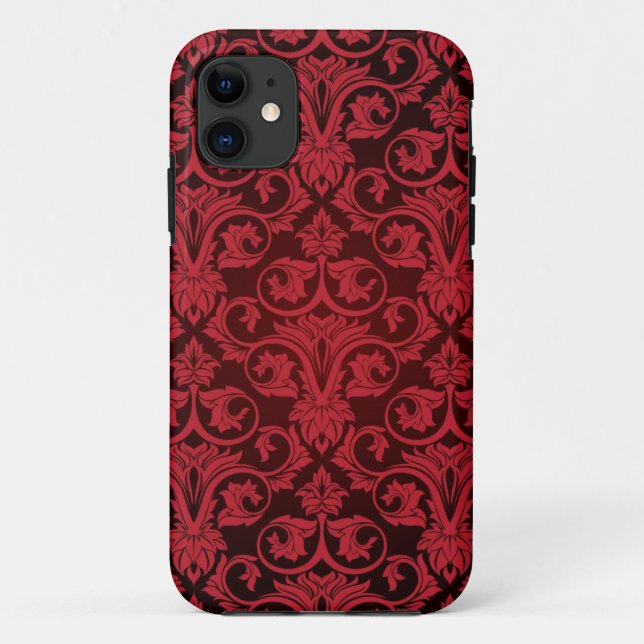Funda De Case-Mate Para iPhone Papel pintado rojo 2 (Reverso)