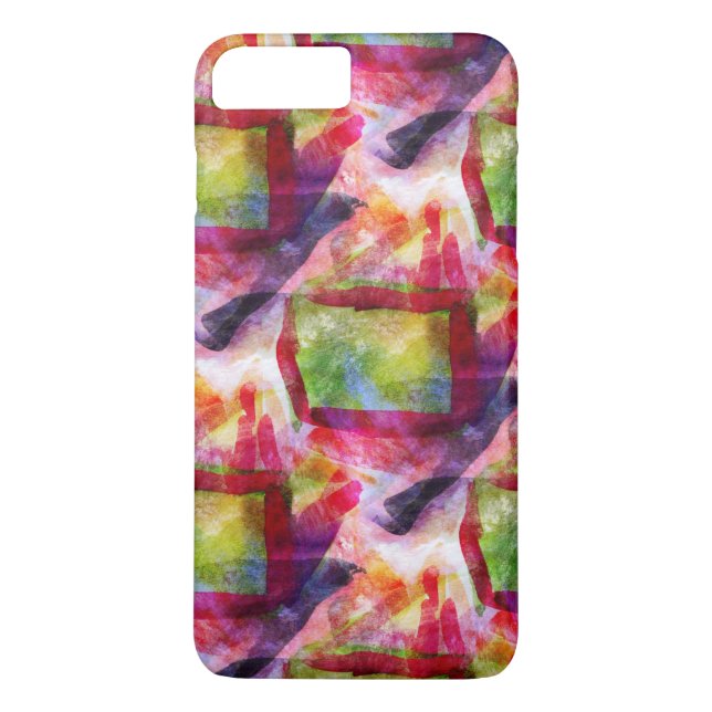 Funda De Case-Mate Para iPhone Papel pintado verde, rojo abstracto (Reverso)