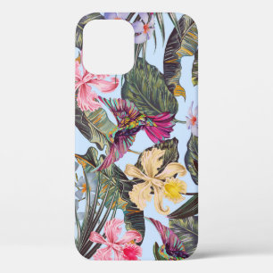 Funda Para iPhone 12 Papel tapiz floral vintage tropical, exótico