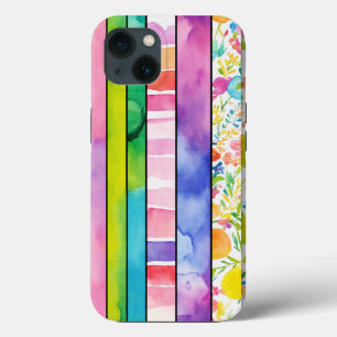 Funda Para iPhone 13 Papeles digitales de colores de agua vibrantes par
