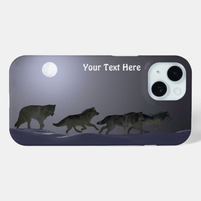 Funda De Case-Mate Para iPhone Paquete Wolf - Noche brillante (Reverso (Horizontal) )