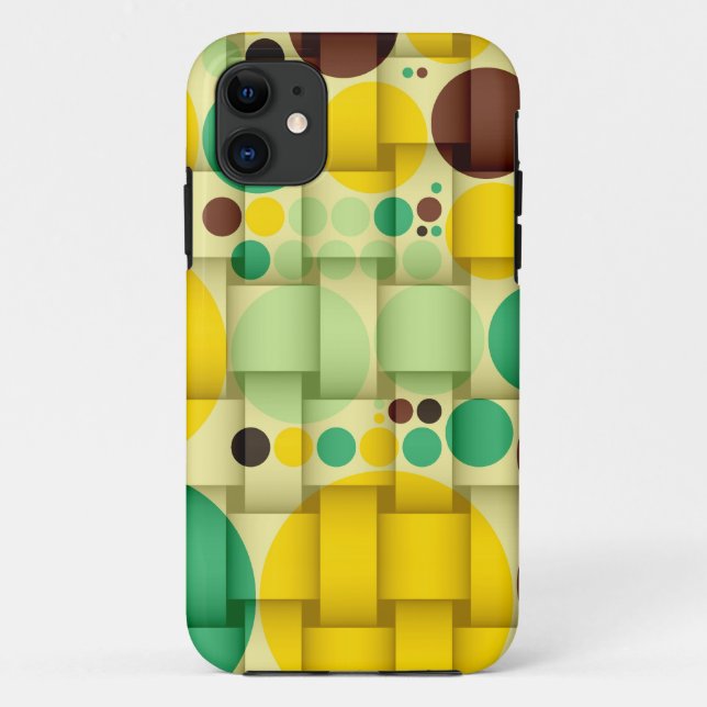 Funda De Case-Mate Para iPhone Paquetes de polka amarillos y verdes sin costura 2 (Reverso)