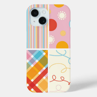 Funda Para iPhone 15 Paquetes de verificación rosados de caramelo Scrib