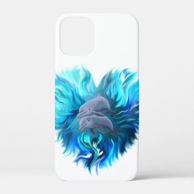 Funda De Case-Mate Para iPhone Par de delfines (Reverso )