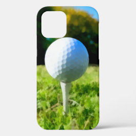 Funda Para iPhone 12 para golfistas, pelota de golf y diseño de acuarel
