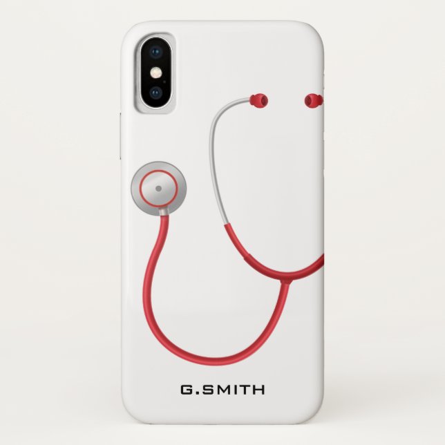Funda De Case-Mate Para iPhone Para Médicas y enfermeras. Estetioscopio médico. (Reverso)