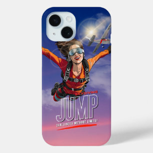 Funda Para iPhone 15 Paracaidismo-Siente la Libertad Sobre las Nubes
