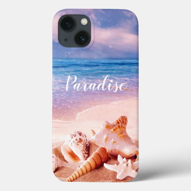 Funda De Case-Mate Para iPhone Paradise Sea Beach Shells (Reverso)