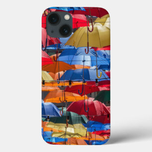 Funda Para iPhone 13 Paraguas coloridos en el naranja azul cielo rojo