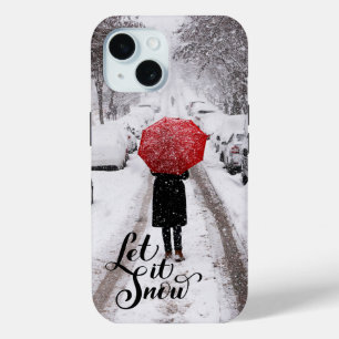 Funda Para iPhone 15 Paraguas rojos en el país de las maravillas de inv