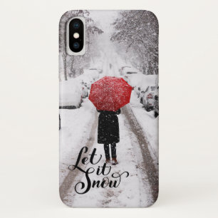 Funda Para iPhone X Paraguas rojos en el país de las maravillas de inv