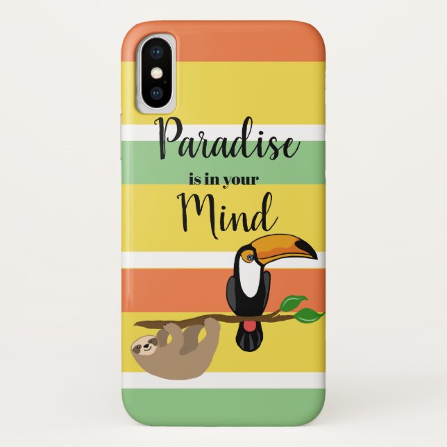 Funda De Case-Mate Para iPhone Paraíso, pereza y toucan tropicales (Reverso)