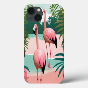 Funda Para iPhone 13 Paraíso tropical del flamenco