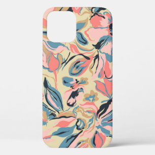 Funda Para iPhone 12 Parche abstracto: crema floral geométrica.