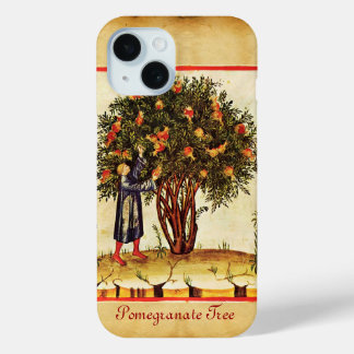 FUNDA PARA iPhone 15 PARCHE ANTIGUO DE ÁRBOL POMEGRANADO