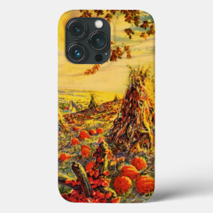 Funda Para iPhone 13 Pro Parche de calabaza de Halloween vintage con Haysta