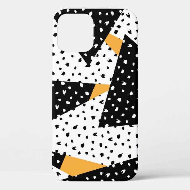 Funda De Case-Mate Para iPhone Parche de puntos mínimos: amarillo blanco negro (Reverso )