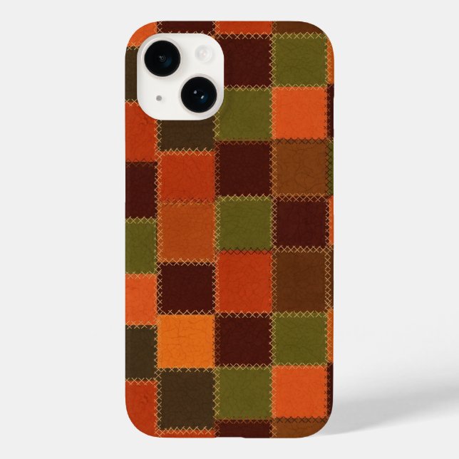 Funda De Case-Mate Para iPhone parche falso estilo a cuadros (Reverso )