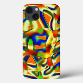 Funda Para iPhone 13 Parches de color sobre tiras beige verdosas