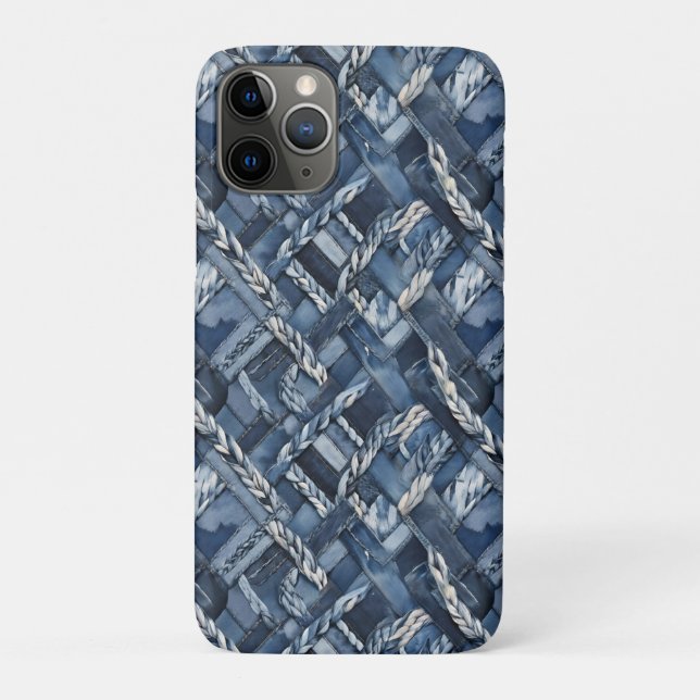 Funda De Case-Mate Para iPhone Parches Y Frenas De Denim Con Problemas Oscuros (Reverso)