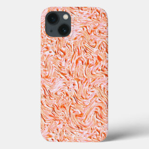 Funda Para iPhone 13 Parece texturado de pared, color salmón
