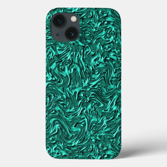 Funda De Case-Mate Para iPhone Parece verde jade texturado en la pared (Reverso)