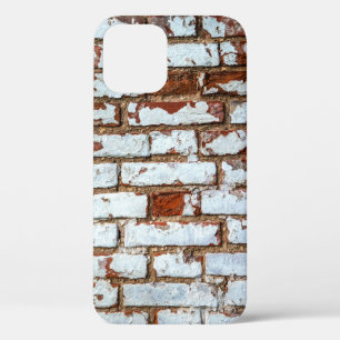Funda Para iPhone 12 Pared de ladrillo antiguo con chapa blanca rociada