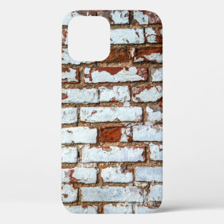 Funda Para iPhone 12 Pared de ladrillo antiguo con chapa blanca rociada