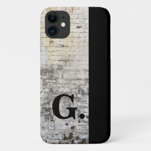 Funda Para iPhone 11 Pared de ladrillo rústico con monograma moderno pa
